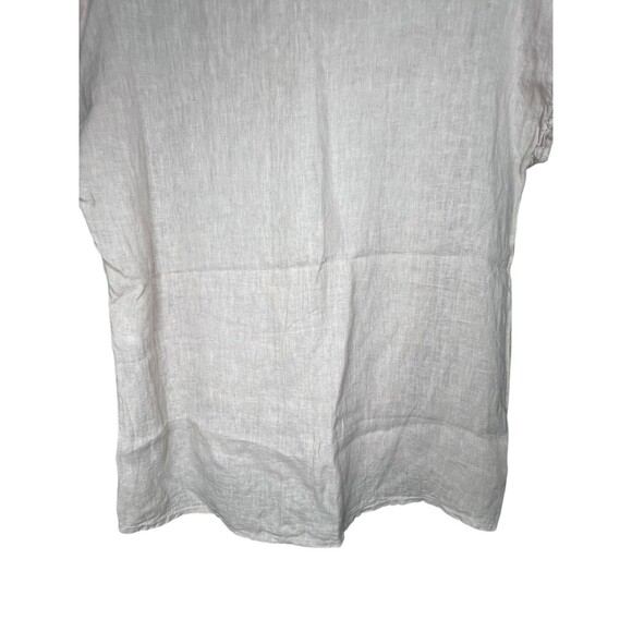 Alessia Pacini 100% Linen Cap Sleeve Shirt Womens L Blush Italy Retro Minimalist - Picture 10 of 12